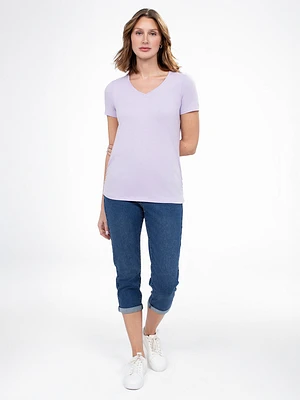 Short-sleeve semi-fitted t-shirt