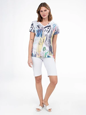 Short-sleeve semi-fitted t-shirt