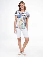 Short-sleeve semi-fitted t-shirt