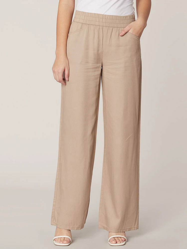 Pantalon évasé avec taille élastique