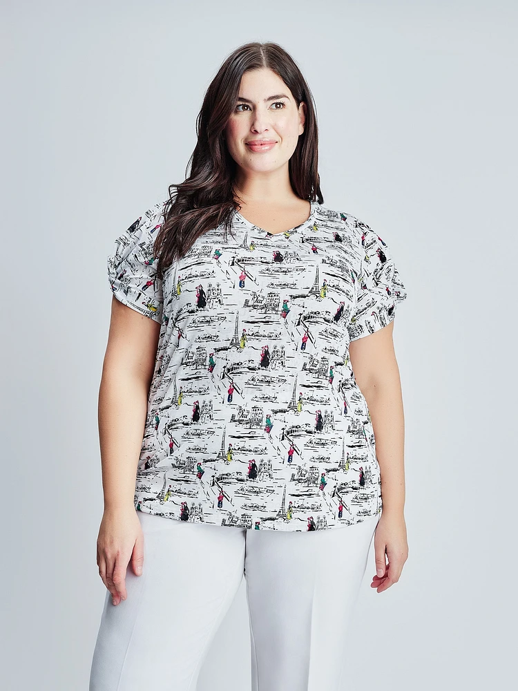 T-shirt semi-ajusté à manches courtes