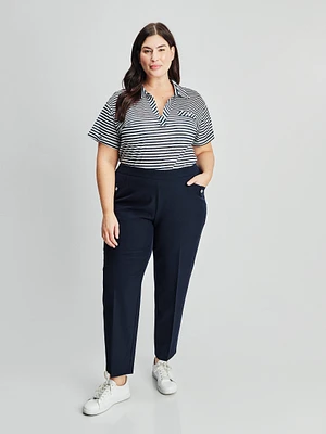 Straight semi-fitted pull-on dress pant  - Petite