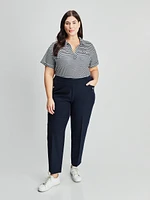 Pantalon habillé droit semi-ajusté à enfiler - Petite