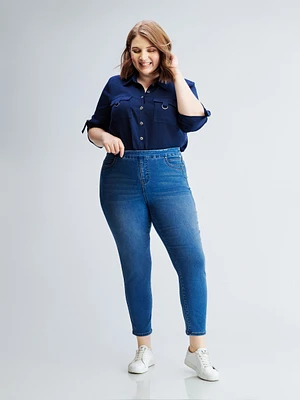 Skinny fitted pull-on jean