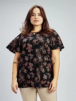 Short-sleeve semi-fitted tunic