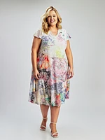 Robe midi évasée en tricot