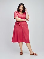 Robe midi évasée en tricot
