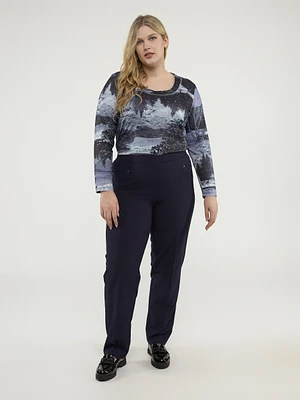 Pantalon habillé droit semi-ajusté à enfiler
