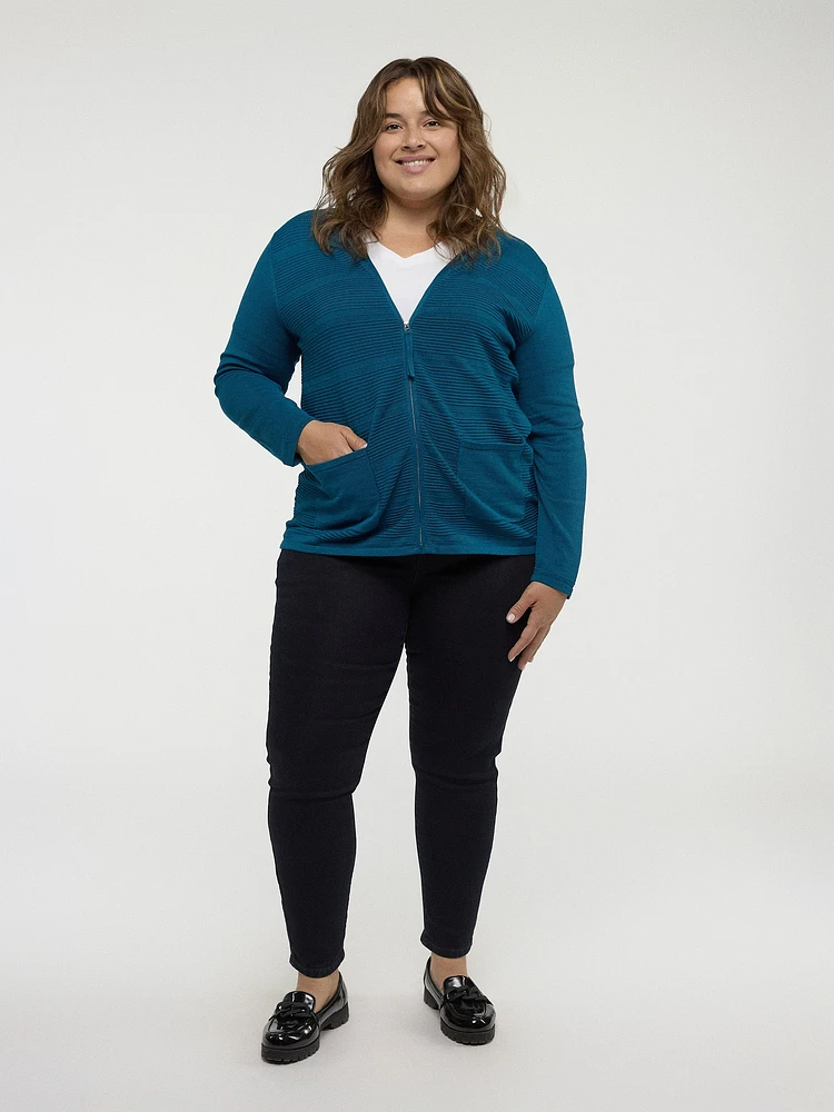 Cardigan semi-ajusté à manches longues