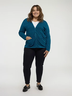 Cardigan semi-ajusté à manches longues
