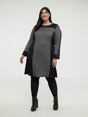 Robe midi évasée en tricot