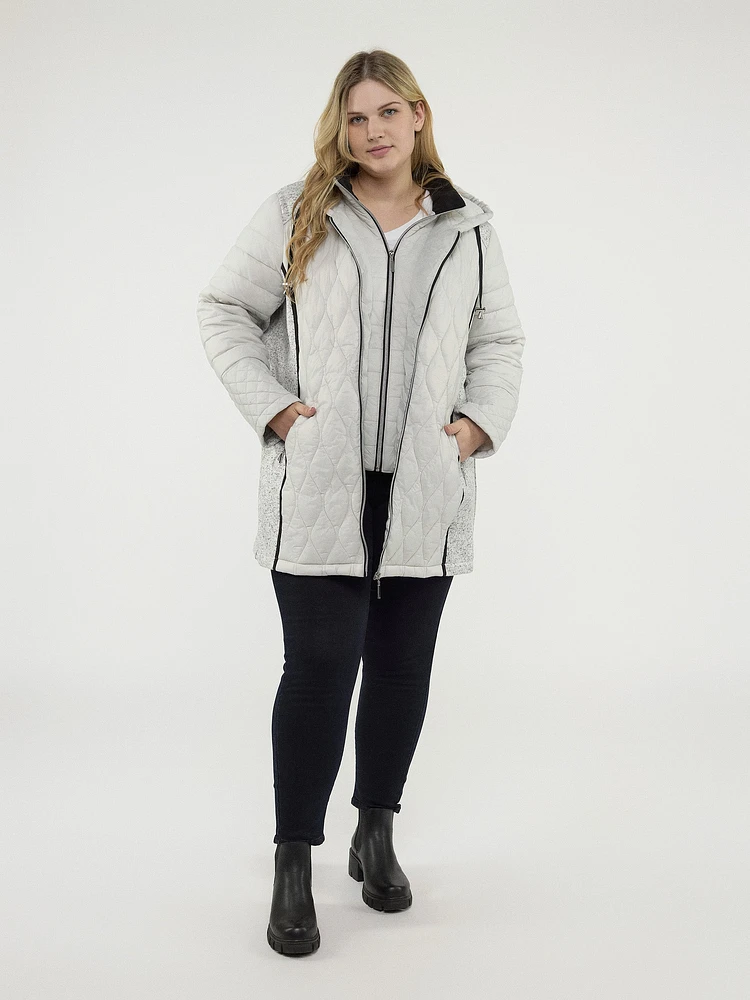 Manteau coquille mi-cuisse semi-ajusté