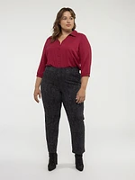 Pantalon droit semi-ajusté à enfiler - Petite