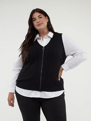 Cardigan en maille sans manches