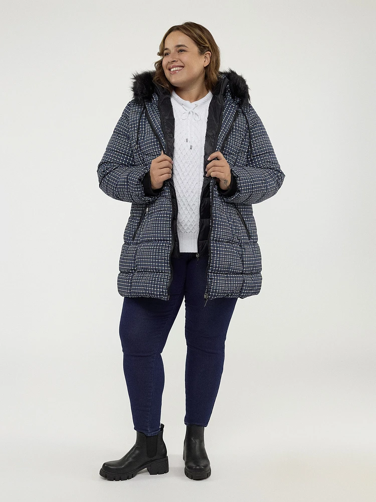 Manteau mi-cuisse semi-ajusté