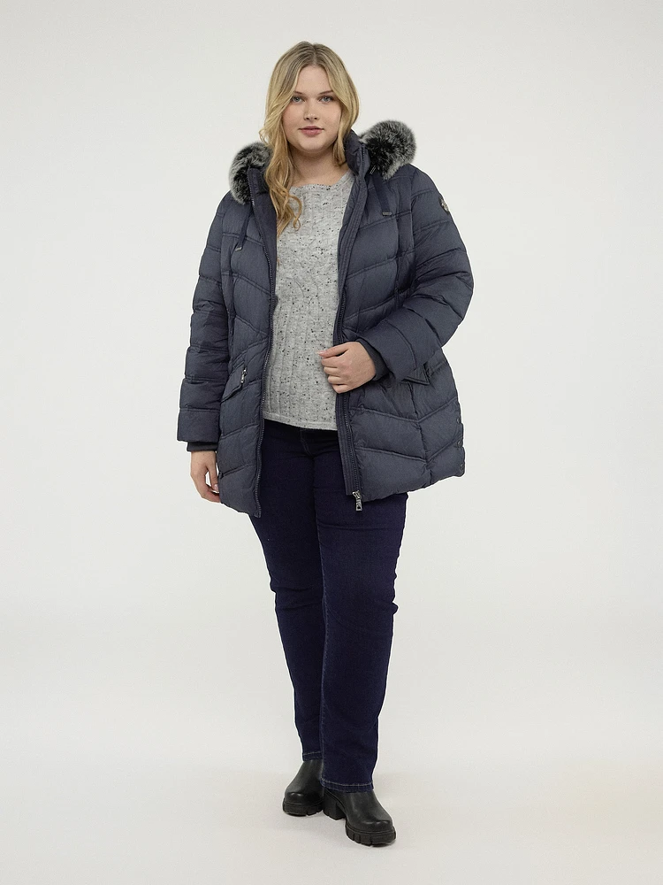 Manteau mi-cuisse semi-ajusté