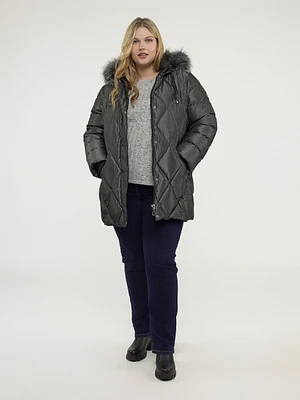 Manteau mi-cuisse semi-ajusté