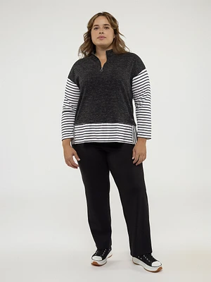 Long-sleeve loose fit fooler top