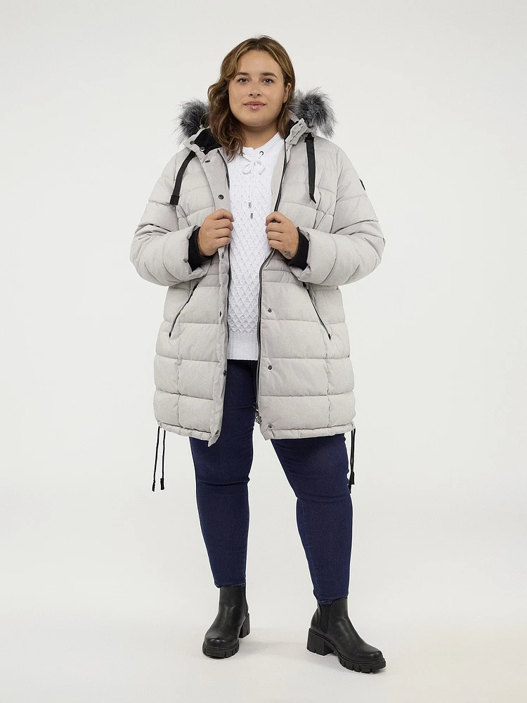 Manteau mi-cuisse semi-ajusté