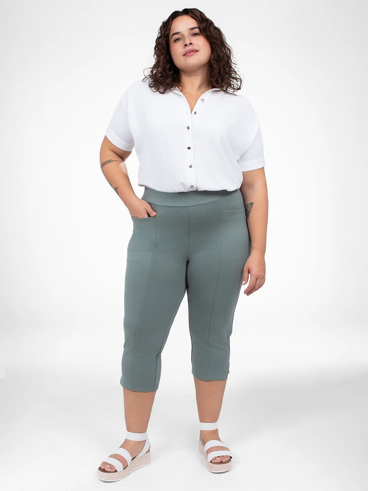 Capri skinny ajusté en tricot à enfiler