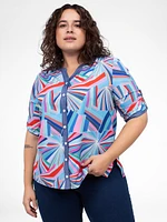 Blouse semi-ajustée à manches 3/4 avec boutons