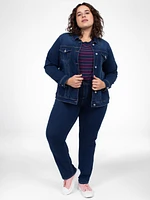 Veste en denim semi-ajustée à manches longues