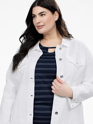 Veste en denim semi-ajustée à manches longues