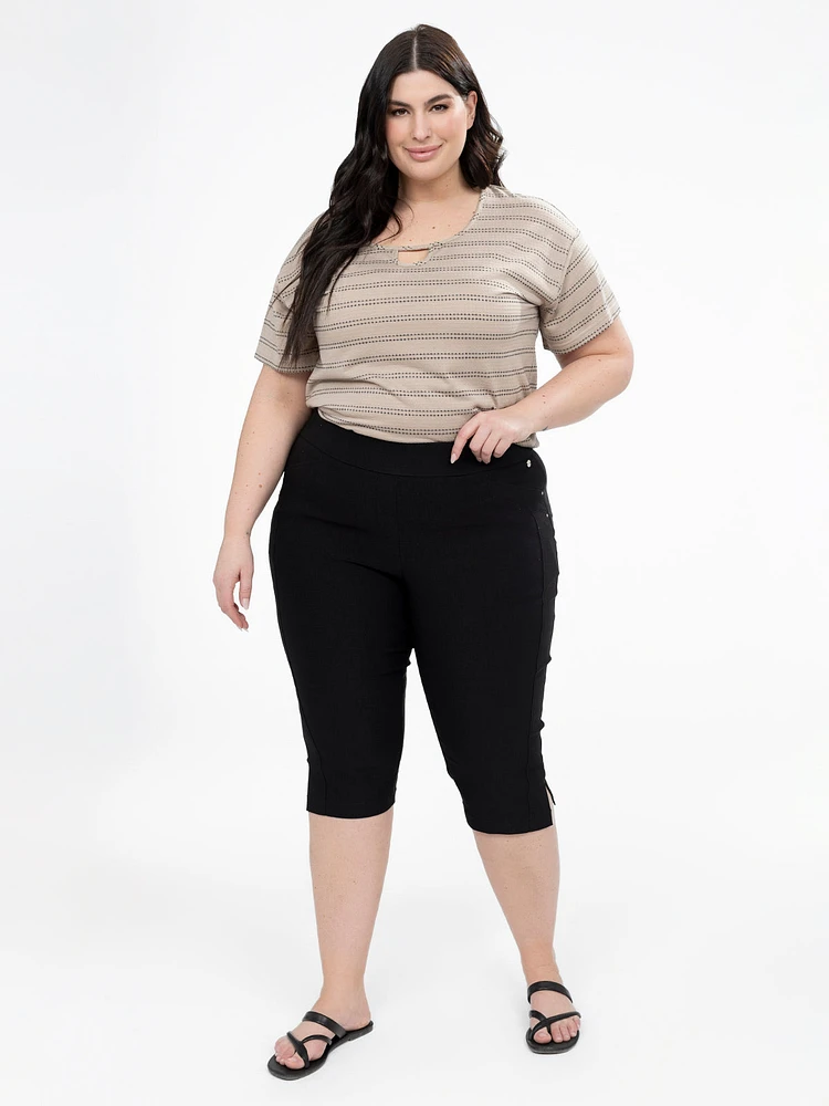 Straight fitted pull-on capri