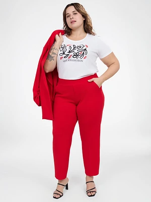 Pantalon de tricot droit à enfiler