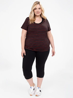 Skinny fitted knit pull-on capri