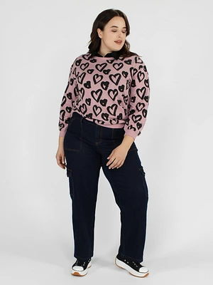 Wide-leg semi-fitted jean