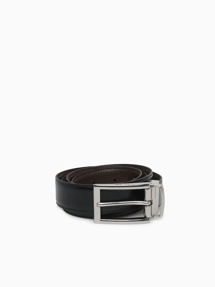 U Belt U36k5c black Dk.coffee leather