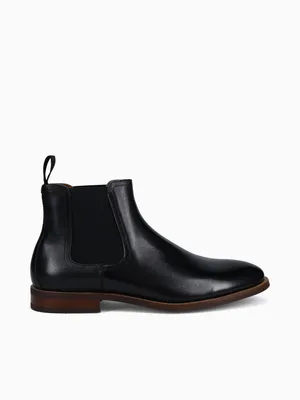 Rucci Plain Toe Gore Boot Black Leather