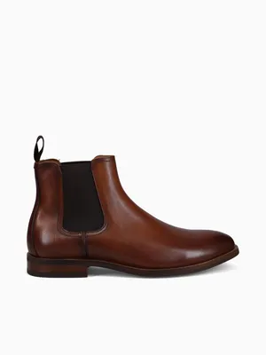 Rucci Plain Toe Gore Boot Cognac Leather
