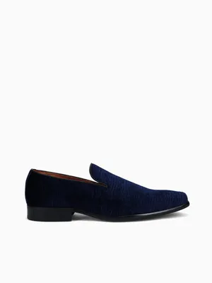 Postino Plain Toe Velvet Navy