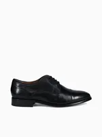 Conetta Cap Toe Oxford Black Leather