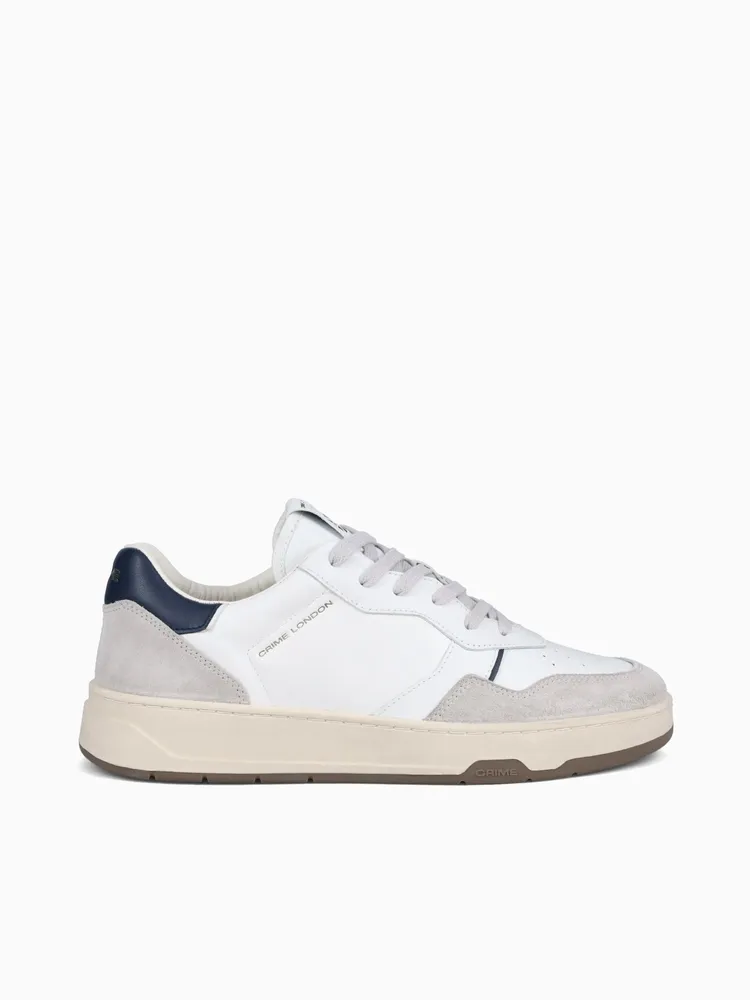 Timeless White Navy leather