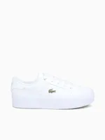 Ziane Platform Wht Gold leather