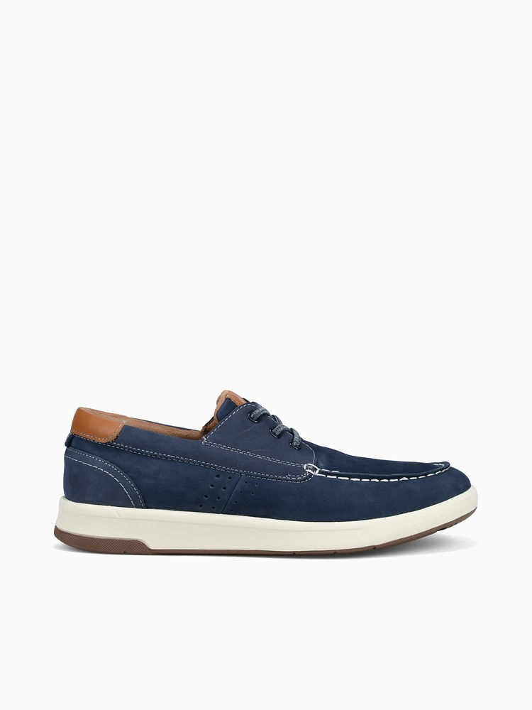 Crossover Moc Toe Boat Navy Cognac