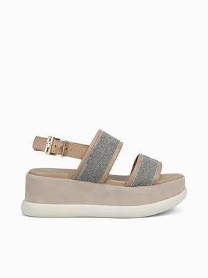 Presley Platform Sandal Champagne Glitte