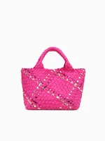 Mini Woven Tote Fuchsia