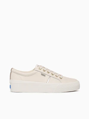 Jump Kick Duo Off Wht Champagne leather