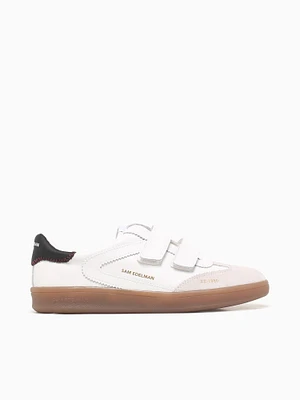 Talia White Black leather Suede
