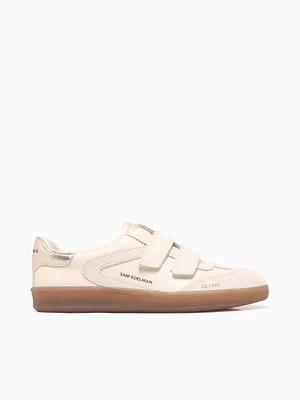 Talia Ivory Wht Gold leather Suede