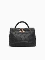 Cleo Small Woven Satchel Leather