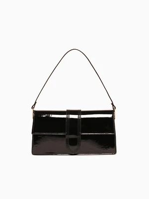 Violet Shoulder Bag Black Patent