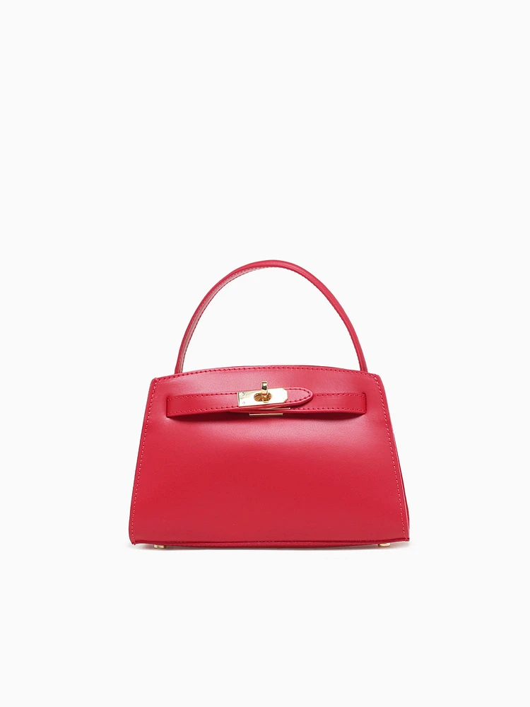 Ludovica Top Handle Rosso Leather