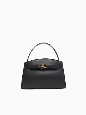 Ludovica Top Handle Nero Leather