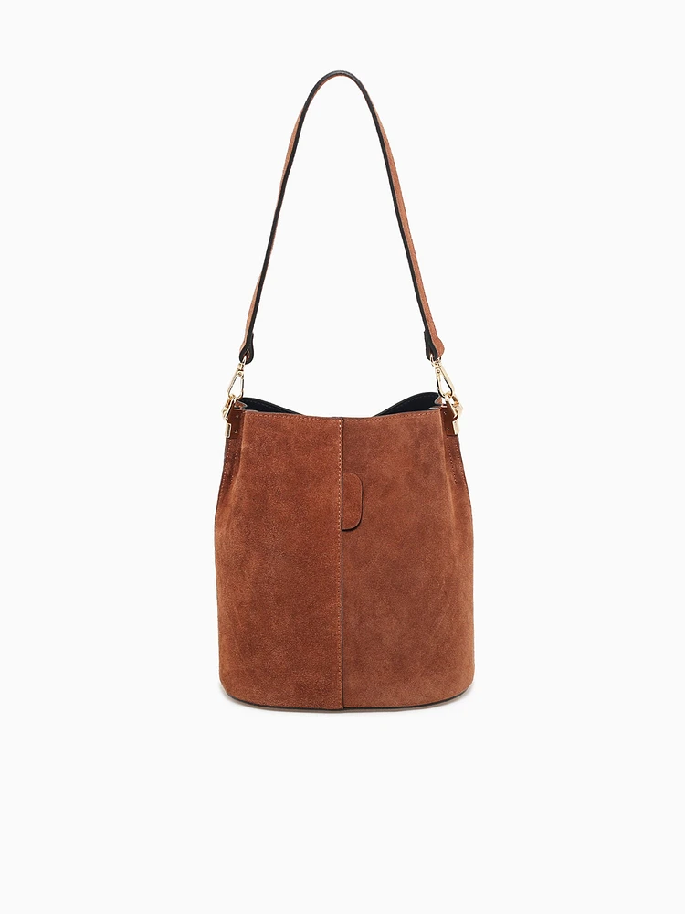 Elvira Bucket Bag Cuoio Suede Leather