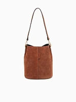 Elvira Bucket Bag Cuoio Suede Leather